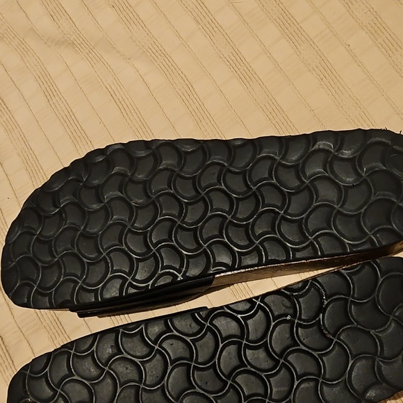 Stockholm Design Group Genuine Leather Black Big Buckle Cork Bed Sandals Size 39 - Picture 6 of 14